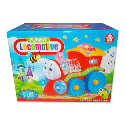 "Locomtive Funny Train (Battery Operated)-code003 - Click here to View more details about this Product